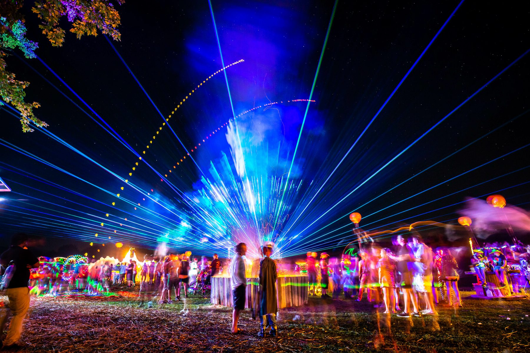 Corporate event with lasers and stage lighting